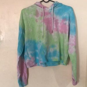 Tie-Dye Cropped Hoodie